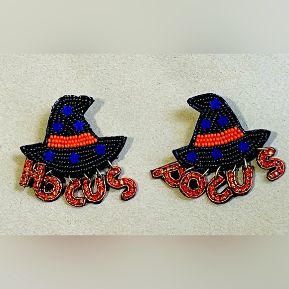 🎉🧡Halloween Hocus Pocus Beaded Earrings - Picture 1 of 1